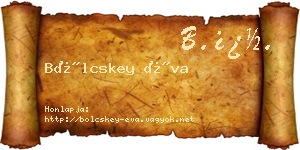 Bölcskey Éva névjegykártya